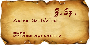Zacher Szilárd névjegykártya