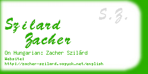 szilard zacher business card