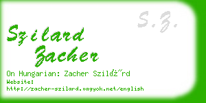 szilard zacher business card